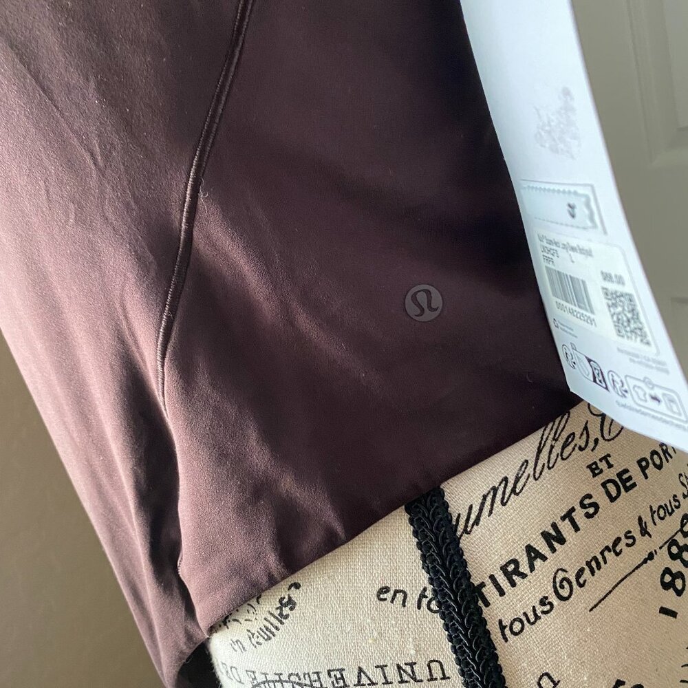 Lululemon Nulu Square Neck Long Sleeve Bodysuit Brown - Sz Large - Picture 10 of 15